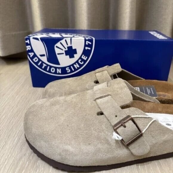 Birkenstock Boston taupe suede mule clogs - Picture 6 of 6